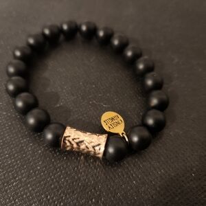 Kinsley Armelle Black Bracelet with Gold Accent